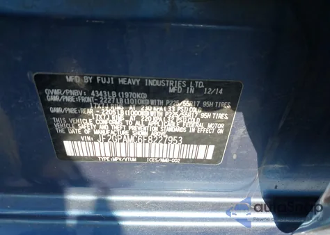 2015 Subaru Xv Crosstrek 2.0I Limited from USA, damaged, VIN JF2GPAMC6F8227953